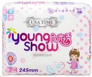 Young Show USA time прокладки гигиенические (10шт) дневн.с крылышк. 24,5см м/уп 1 уп. / 24шт / 7144-2 / 297144