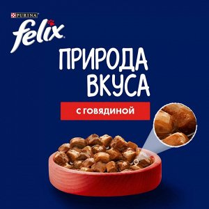 Влажный корм для кошек Felix Природа Вкуса Говядина 75 г
