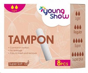 NEW! Young Show Light тампоны гигиенич. (8шт) 4,5см карт./уп 1 уп. / 128шт / 26467 / 264672
