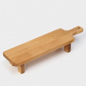 Доска деревянная сервировочная с ручкой Adelica, на ножках, 38x10x6 см, берёза