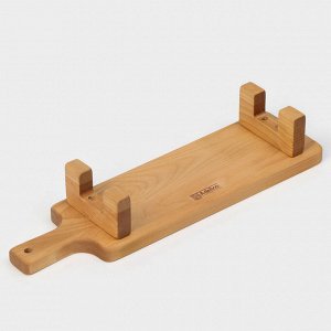 Доска деревянная сервировочная с ручкой Adelica, на ножках, 38x10x6 см, берёза