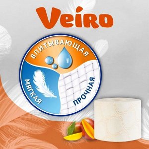 Veiro Туалетная бумага "Luxoria" Арома "Манго" белая 6 рулона, 3-х слойная