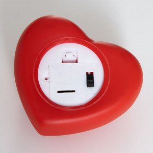 Фигурка светящаяся RISALUX «Сердце с цветочком», LED-ночник, красный, 3.2x6x6.5 см