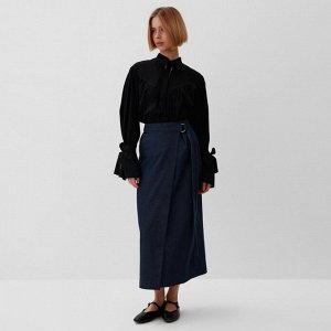 Юбка миди на запах женская MINAKU: Jeans Collection, синяя
