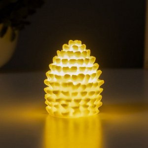 Фигурка светящаяся RISALUX «Шишка», LED-ночник, LR44, 2 Вт, белый 5.5x5.5x7 см
