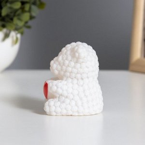 Фигурка светящаяся RISALUX «Мишка с сердцем», LED-ночник, 2 Вт, LR44, белый, 4.5x6x7 см