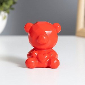 Фигурка светящаяся RISALUX «Медвежонок с сердцем», LED-ночник, 2 Вт, LR44, красный, 4?5?7 см