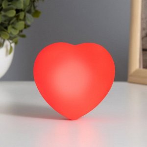 Фигурка светящаяся RISALUX «Сердце», LED-ночник, 2 Вт, красный, пластик, 3.5x8x7 см