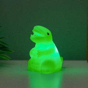 Фигурка светящаяся RISALUX «Крокодильчик», LED-ночник, 2 Вт, 3xLR44, зелёный, пластик, 4x4x4 см