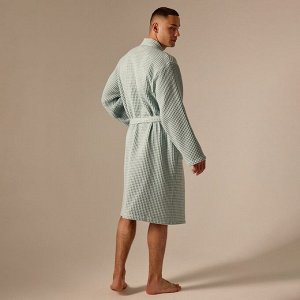 Халат вафельный мужской SL HOE: Boho «Аззура», хлопок 100%, бирюзовый