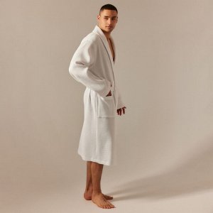 Халат вафельный мужской SL HOME: Basic "Блан де Блан", 100% хлопок, 300 г/м2