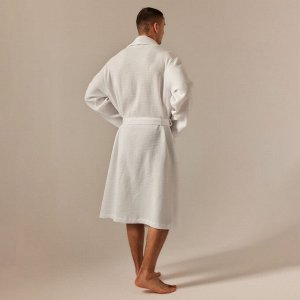 Халат вафельный мужской SL HOME: Basic "Блан де Блан", 100% хлопок, 300 г/м2