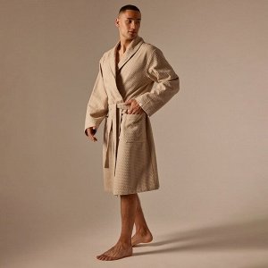 Халат вафельный мужской S HOME: Waffle "Саббиа", 100% хлопок, 320 г/м2