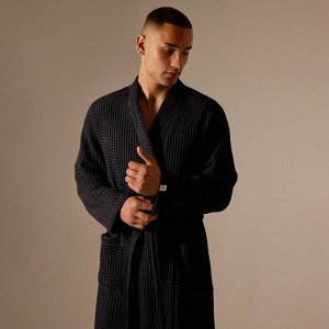 Халат вафельный мужской S HOME: Boho "Дарк Маре", 100% хлопок, 280 г/м2