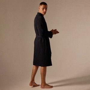 Халат вафельный мужской SL HOE: Boho «Дарк Маре», хлопок 100%, чёрный