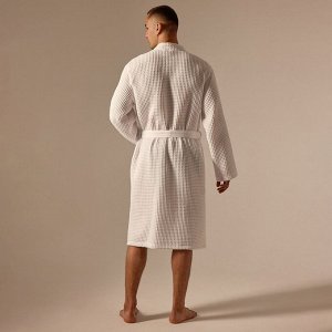 Халат вафельный мужской S HOME: Boho «Блан де Блан», хлопок 100%, белый