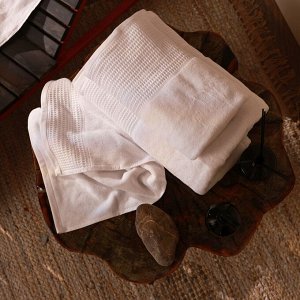 Полотенце махровое SL HOME: Waffle «Блан де Блан» 100x180 см, 100% хлопок, белое