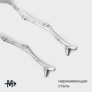 Набор столовых приборов из нержавеющей стали «Вудс», 2 предмета, h=12 см, цвет серебряный