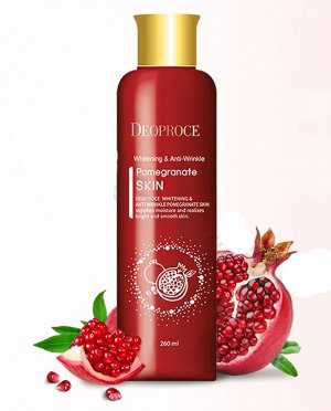 DEOPROCE Pomegranate Skin Whitening & Anti-Wrinkle Скин от морщин осветляющий Гранат, 260мл/ №1418
