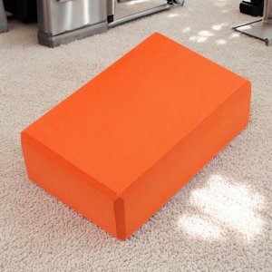 Блок для йоги (кирпич для йоги/блок для фитнеса) 23*15*7,5 см. Цвет ОРАНЖЕВЫЙ