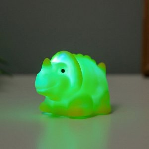 Фигурка светящаяся RISALUX «Трицератопс», LED-ночник, 2 Вт, 3xLR44 жёлтый, пластик, 3x5x4 см