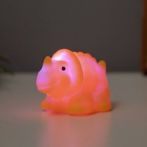 Фигурка светящаяся RISALUX «Трицератопс», LED-ночник, 2 Вт, 3xLR44 жёлтый, пластик, 3x5x4 см