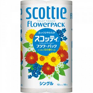 Туалетная бумага Crecia "Scottie FlowerPACK", однослойная 12 рул. (50м)