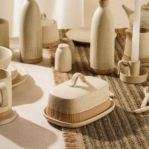 Маслёнка SL Home «Виенто», 18,5?13?10,5 см, керамика, бежевая