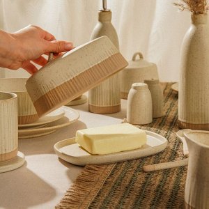 Маслёнка SL Home «Виенто», 18,5?13?10,5 см, керамика, бежевая