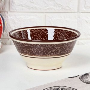 Салатники Риштанская Керамика, набор 3 шт., d=18 см, коричневые