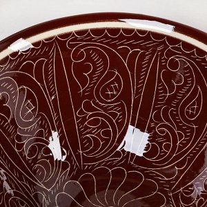 Салатники Риштанская Керамика, набор 3 шт., d=18 см, коричневые