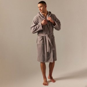 Халат махровый с капюшоном мужской L HOME: Basic "Софт Мист", 100% хлопок, 420 г/м2 98490