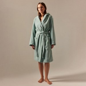 Халат махровый с капюшоном женский SL HOME: Basic "Аззура", 100% хл, 420 г/м2