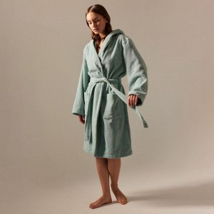 Халат махровый с капюшоном женский SL HOME: Basic "Аззура", 100% хл, 420 г/м2