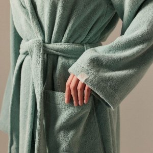 Халат махровый с капюшоном женский SL HOME: Basic "Аззура", 100% хл, 420 г/м2
