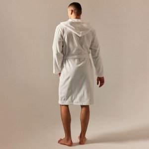 Халат махровый с капюшоном мужской L HOME: Basic "Блан де Блан", 100% хлопок, 420 г/м2 98
