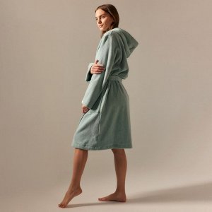 Халат махровый с капюшоном женский SL HOME: Basic "Аззура", 100% хл, 420 г/м2