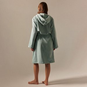 Халат махровый с капюшоном женский SL HOME: Basic "Аззура", 100% хл, 420 г/м2