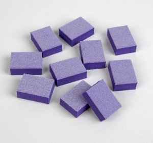 Наждачные бафы для ногтей, двусторонние, 10 шт, 3,5 × 2,5 × 1 см, цвет МИКС