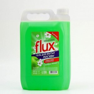 Средство для мытья посуды, 5 л, аромат яблока, FLUX