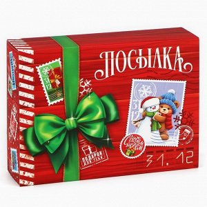 Коробка для сладостей «Посылка», 20 х 15 х 5 см, Новый год