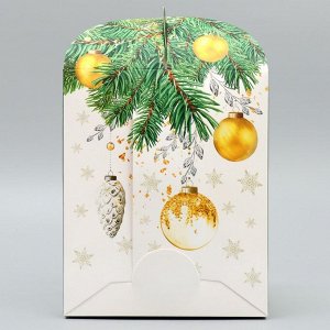 Складная коробка под маленький торт «С Новым годом», 15*15*18 см