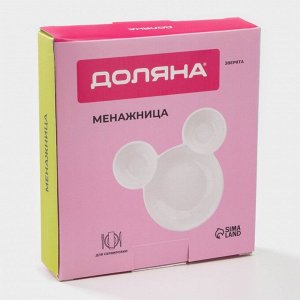 Менажница Доляна «Мишка», 400 мл, 19x13.5 см, 3 ячейки, фарфор, белая