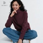Женская водолазка 3D KNIT, винный