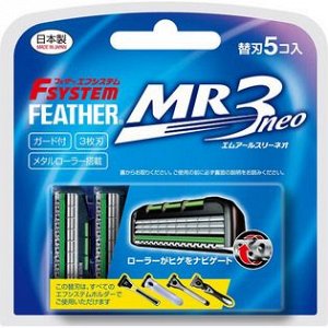 - Feather -   - F-System -   - MR3 Neo -  Сменные кассеты с тройным лезвием (5 штук), 1/144