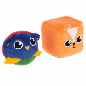 Набор развивающих игрушек, 2 предмета: кубик «Лисичка», мячик «Совушка»