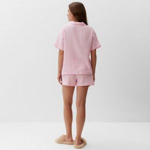 Пижама женская (рубашка, шорты) KAFTAN Basic, розовая
