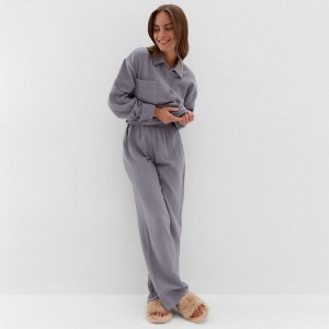 Комплект домашний женский (рубашка, брюки) KAFTAN Basic размер, серый