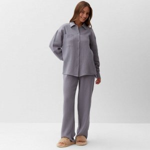 Комплект домашний женский (рубашка, брюки) KAFTAN Basic размер, серый