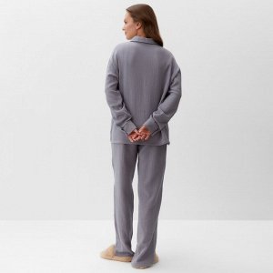 Комплект домашний женский (рубашка, брюки) KAFTAN Basic размер, серый